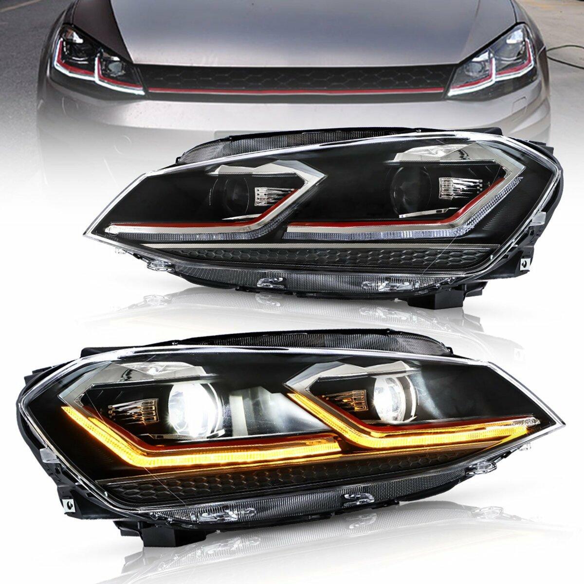 Vland LED Headlight Assembly for 2012-2017 Volkswagen Golf 7th Gen (Mk7, Typ 5G)