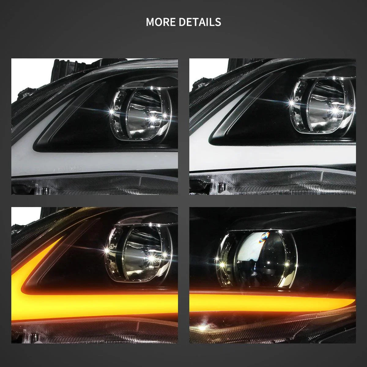 Vland LED Headlight Assembly Projector for 2011-2013 Toyota Corolla 10th Gen