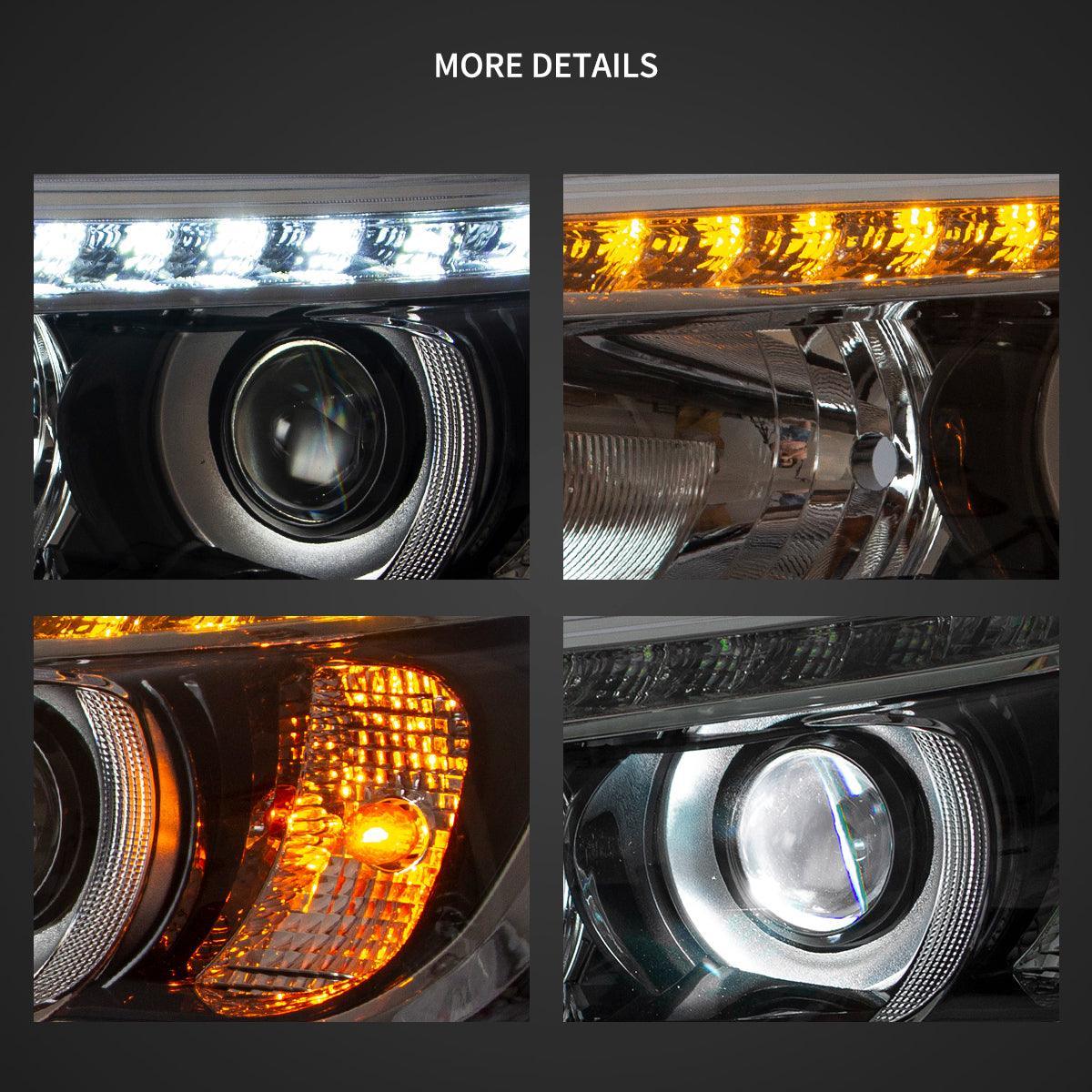 Vland LED Headlight Assembly Dual Beam for 2015-2020 Toyota Hilux SR5 8th Gen