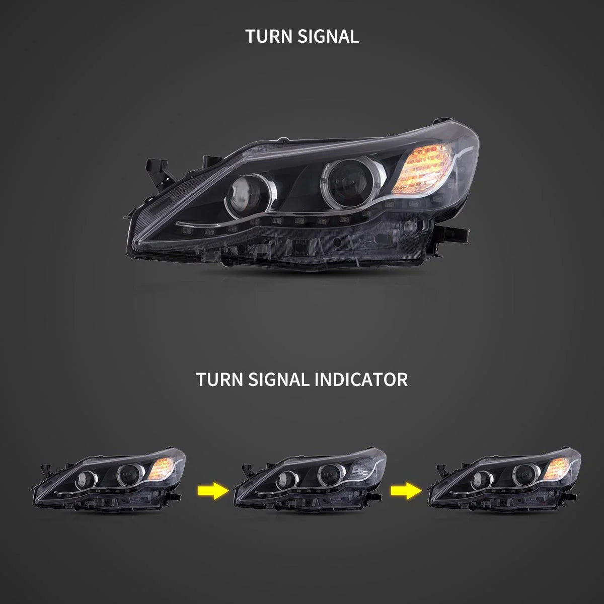 Vland LED Headlight Assembly for 2009-2013 Toyota Reiz/Mark X 2nd Gen (GRX130)