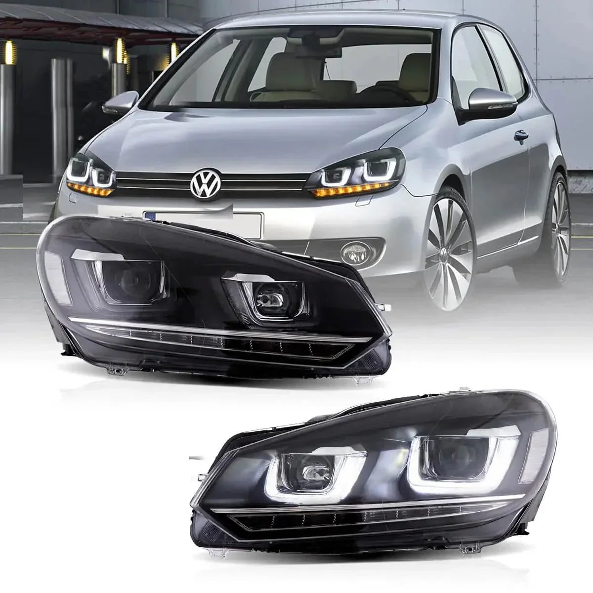 Vland LED Headlight for 2008-2014 Volkswagen Golf 6th Gen (Mk6/A6 Typ 5K)