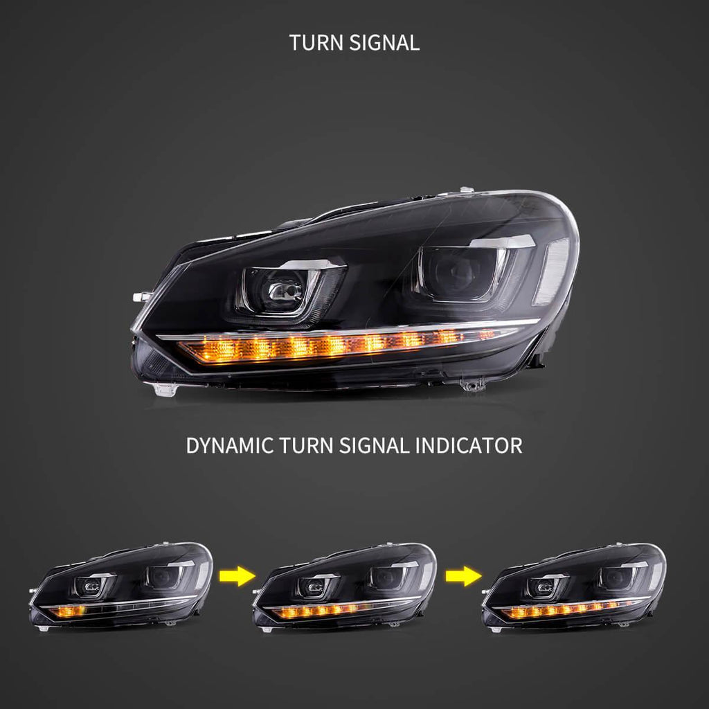 Vland LED Headlight for 2008-2014 Volkswagen Golf 6th Gen (Mk6/A6 Typ 5K)
