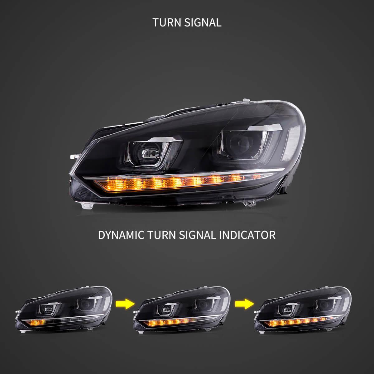 Vland LED Headlight for 2008-2014 Volkswagen Golf 6th Gen (Mk6/A6 Typ 5K)