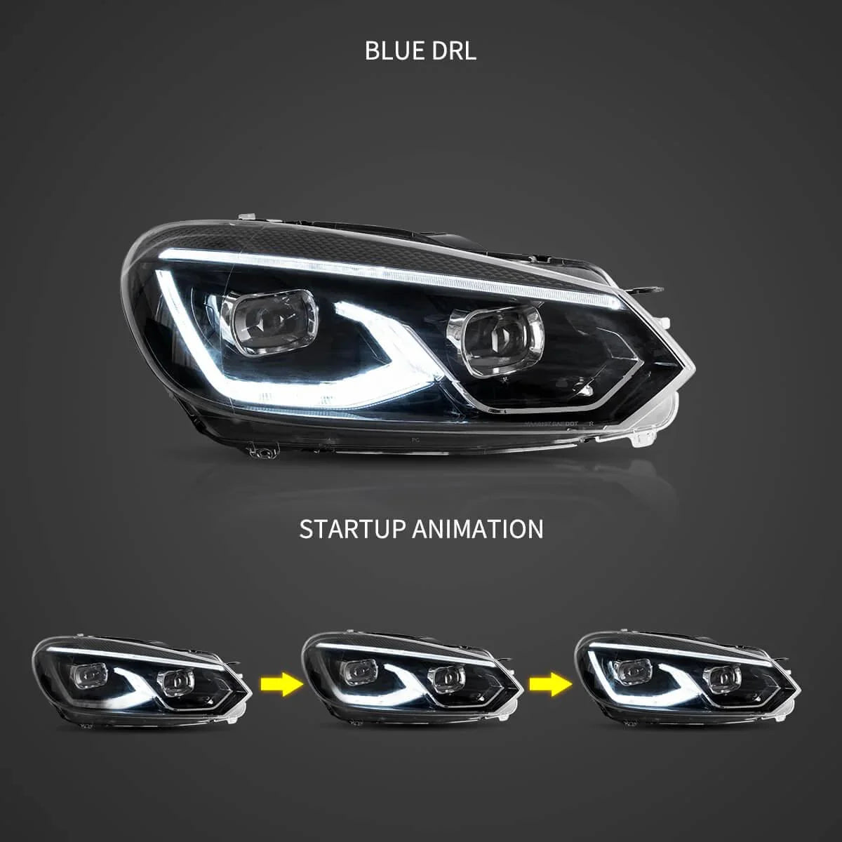 Vland LED Headlight for 2008-2014 Volkswagen Golf 6th Gen (Mk6/A6 Typ 5K)
