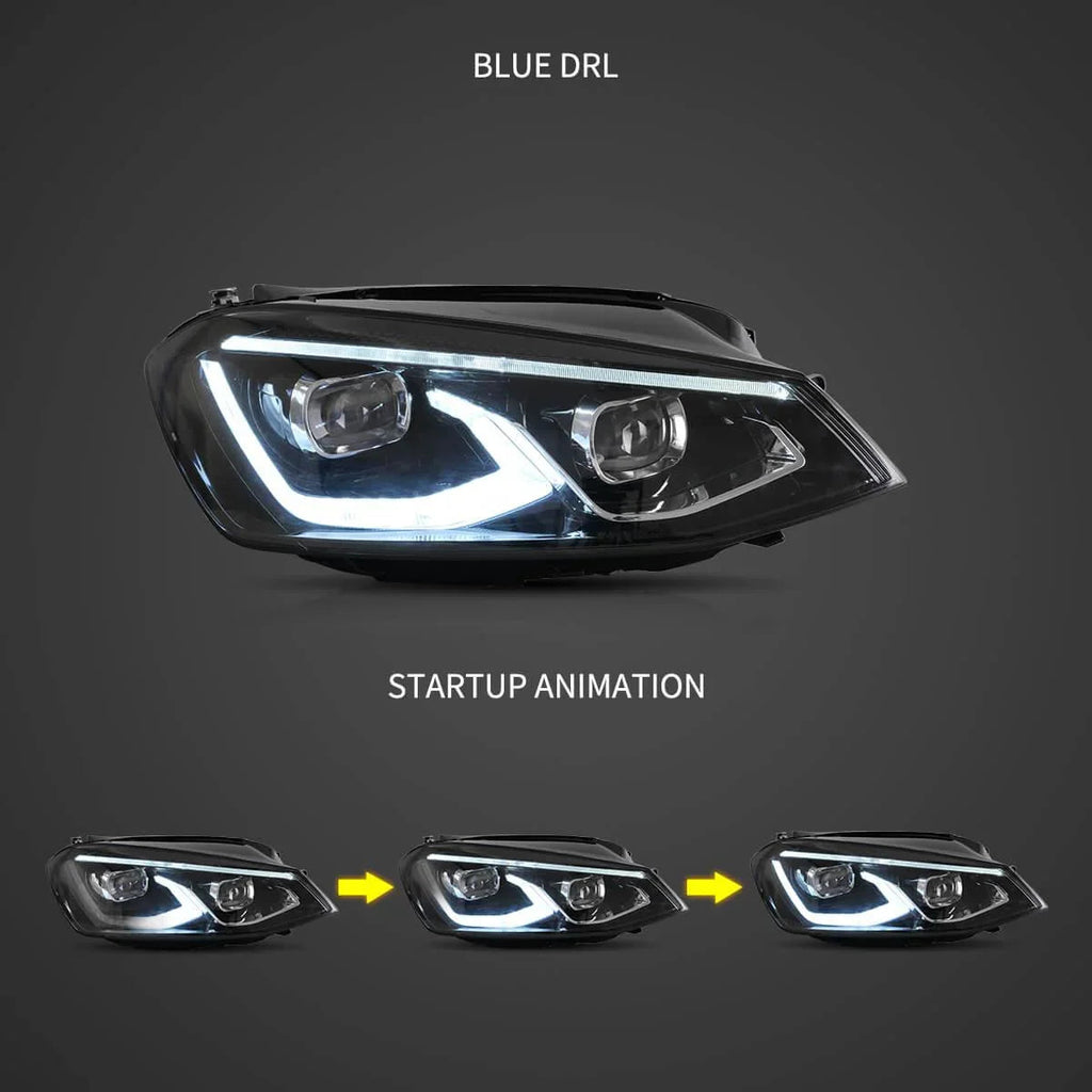 Vland LED Headlight Assembly for 2014-2017 Volkswagen Golf 7th Gen (Mk7, Typ 5G)