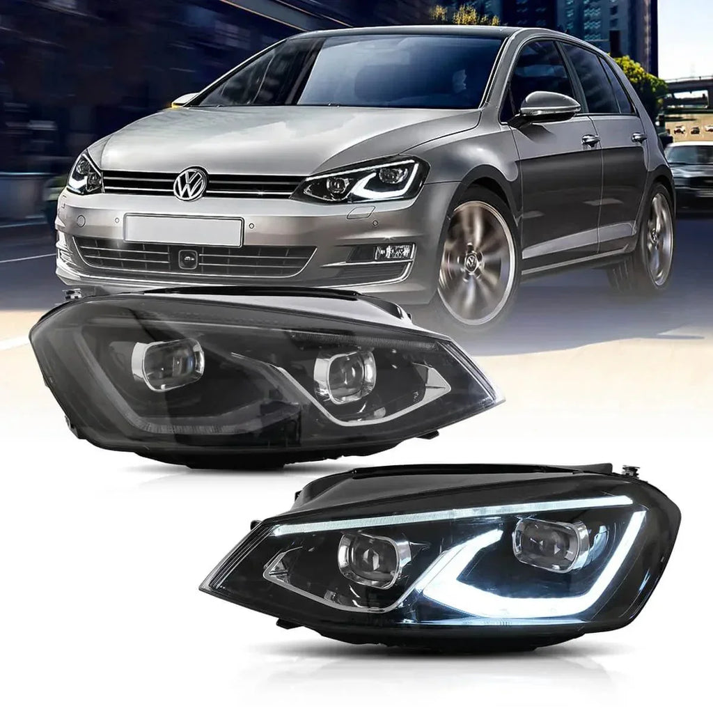 Vland LED Headlight Assembly for 2014-2017 Volkswagen Golf 7th Gen (Mk7,Typ 5G)