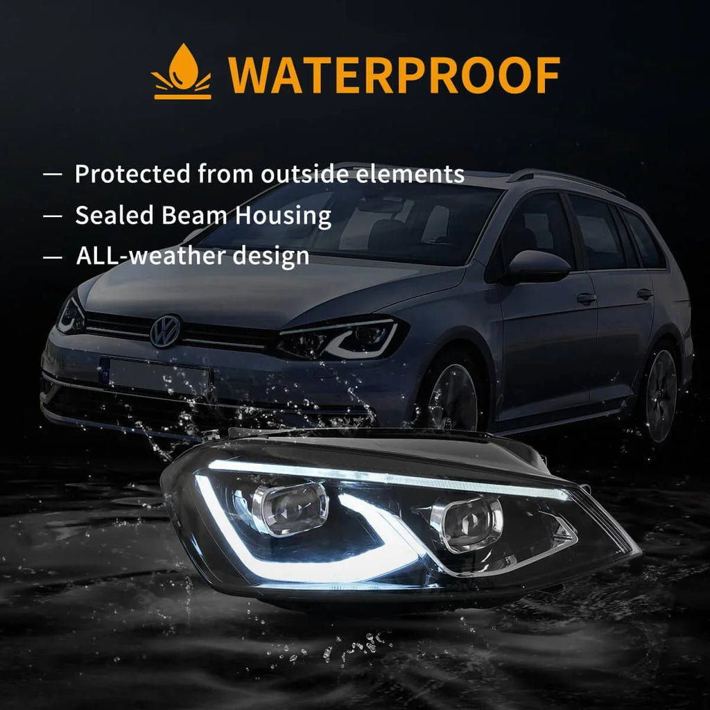 Vland LED Headlight Assembly for 2014-2017 Volkswagen Golf 7th Gen (Mk7, Typ 5G)