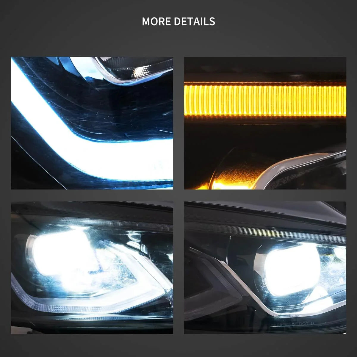 Vland LED Headlight Assembly for 2014-2017 Volkswagen Golf 7th Gen (Mk7, Typ 5G)