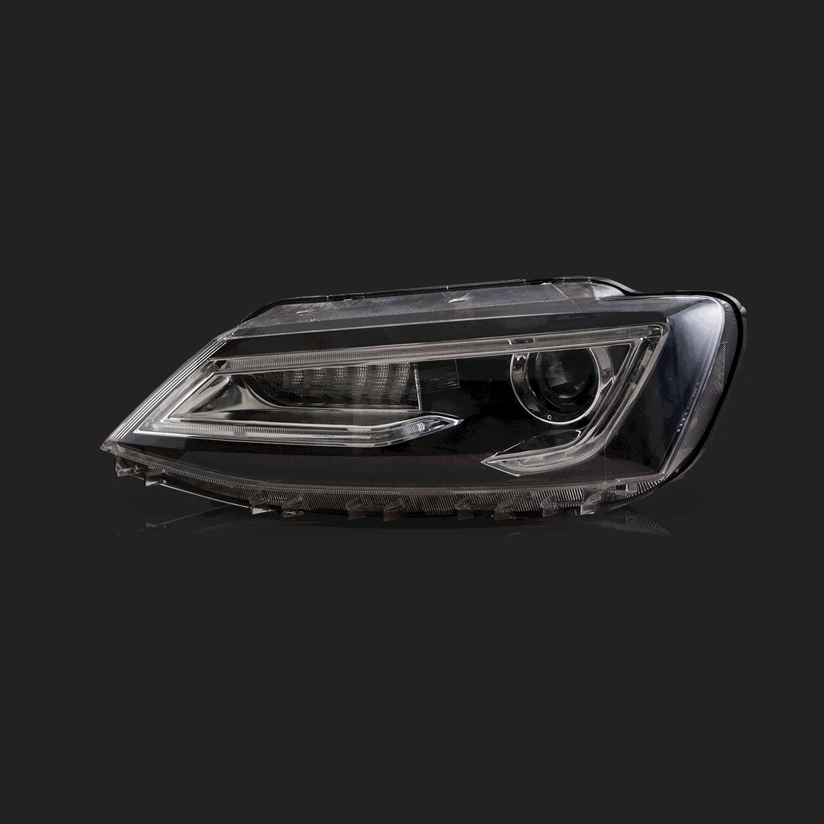 Vland LED Headlight Assembly Dual Beam Projector for 2010-2018 Volkswagen Jetta