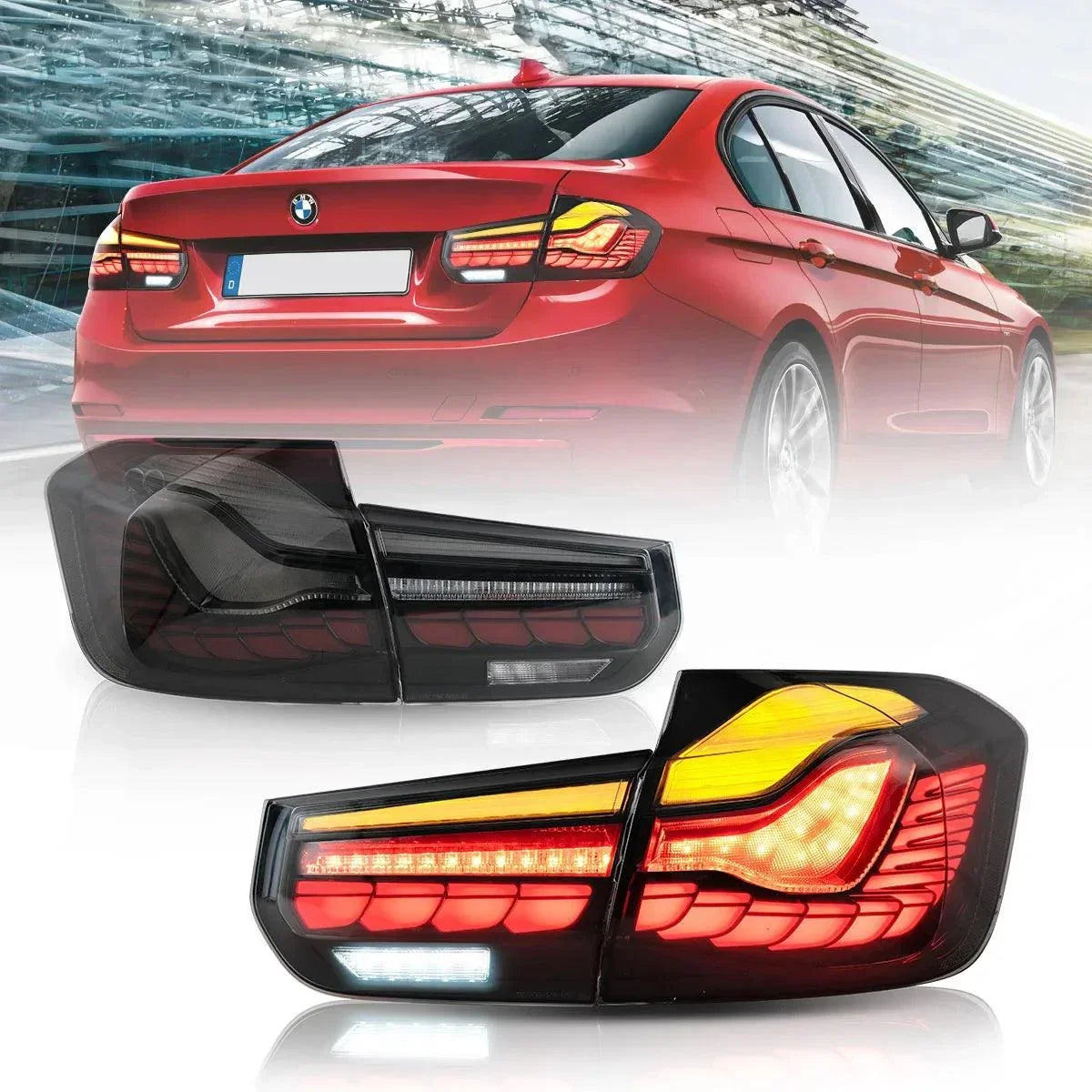 Vland LED Tail Lights Assembly With Dynamic Welcome Light for 2012-2019 BMW 3