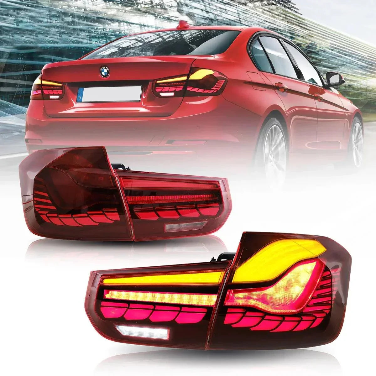 Vland LED Tail Lights Assembly With Dynamic Welcome Light for 2012-2019 BMW 3