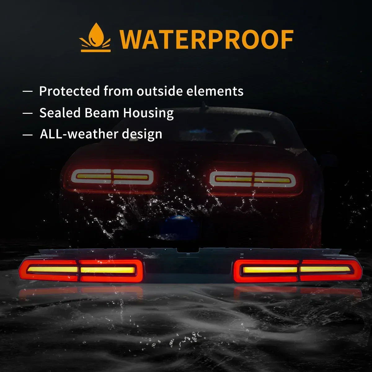 Vland LED Tail Lights Assembly for 2008-2014 Dodge Challenger 3rd Gen (LC)