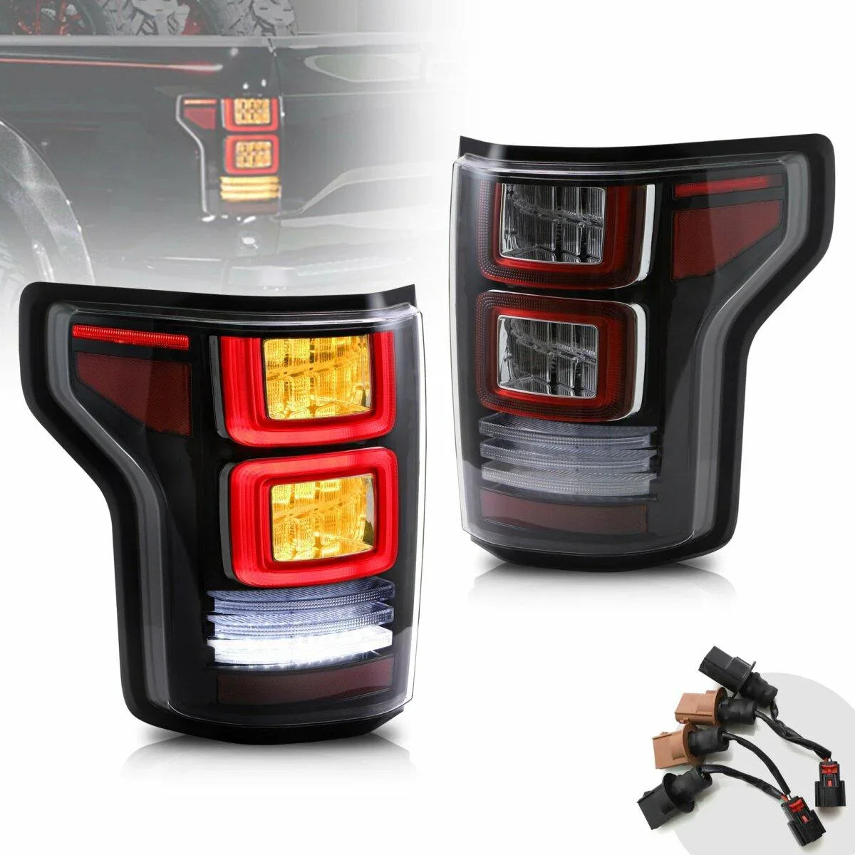 Vland LED Tail Lights Assembly for 2015-2020 Ford F150 13th Gen (P552)