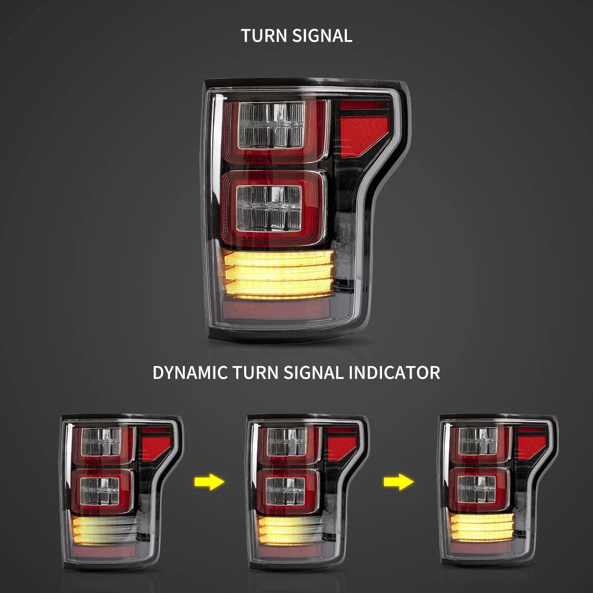 Vland LED Tail Lights Assembly for 2015-2020 Ford F150 13th Gen (P552)