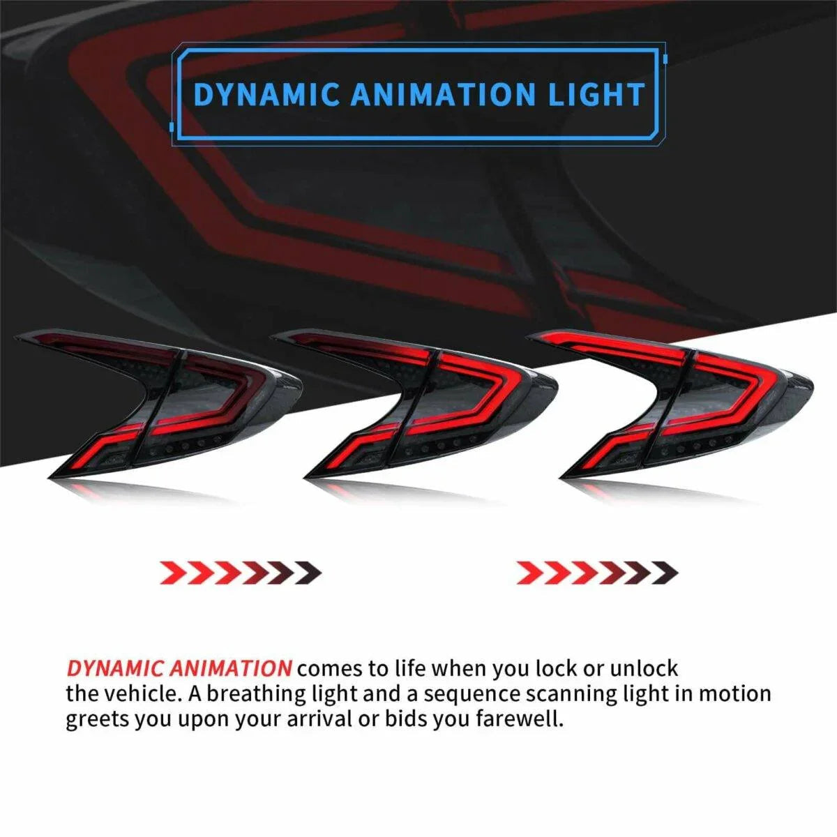 Vland LED Tail Light Assembly for 2018-2020 Toyota CHR/C-HR