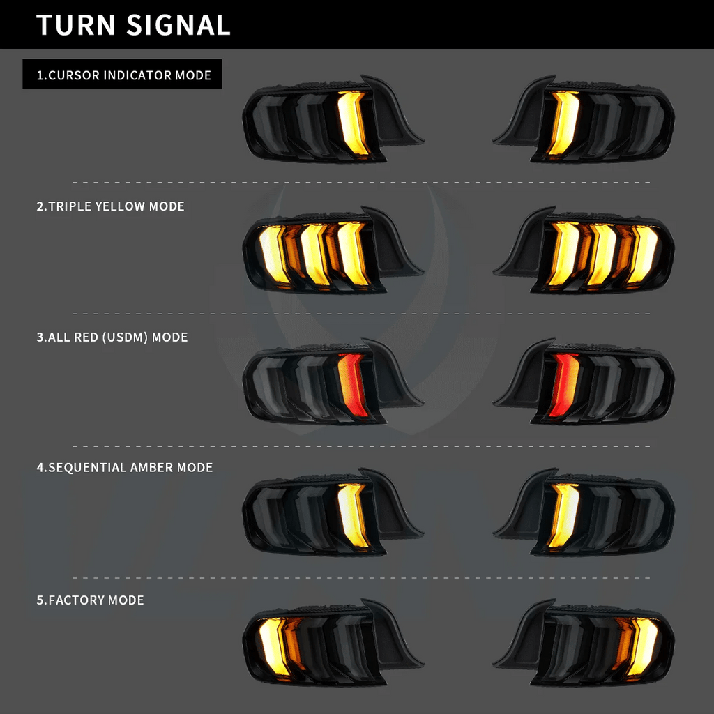 Vland LED Tail Lights Assembly for 2015-2023 Ford Mustang 6th Gen (S550)