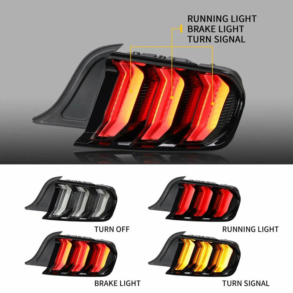 Vland LED Tail Lights Assembly for 2015-2023 Ford Mustang 6th Gen (S550)