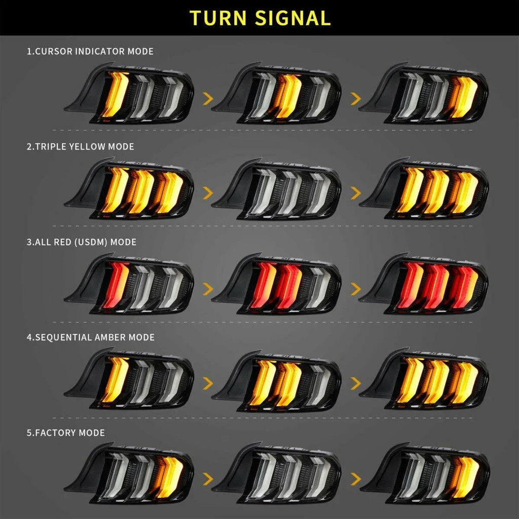 Vland LED Tail Lights Assembly for 2015-2023 Ford Mustang 6th Gen (S550)
