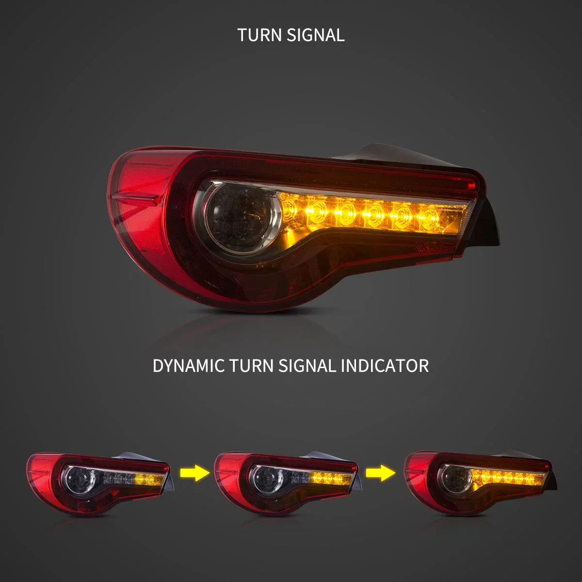 Vland Sequential LED Tail Lights for 2012-2021 Toyota 86, Subaru BRZ, Scion FR-S