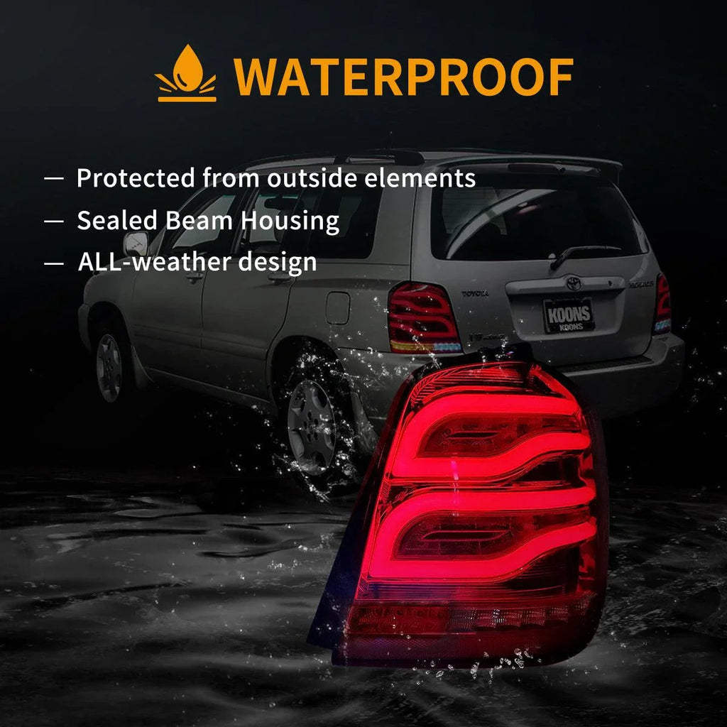 Vland LED Tail Lights Assembly for 2001-2007 Toyota Highlander 1st Gen (XU20)