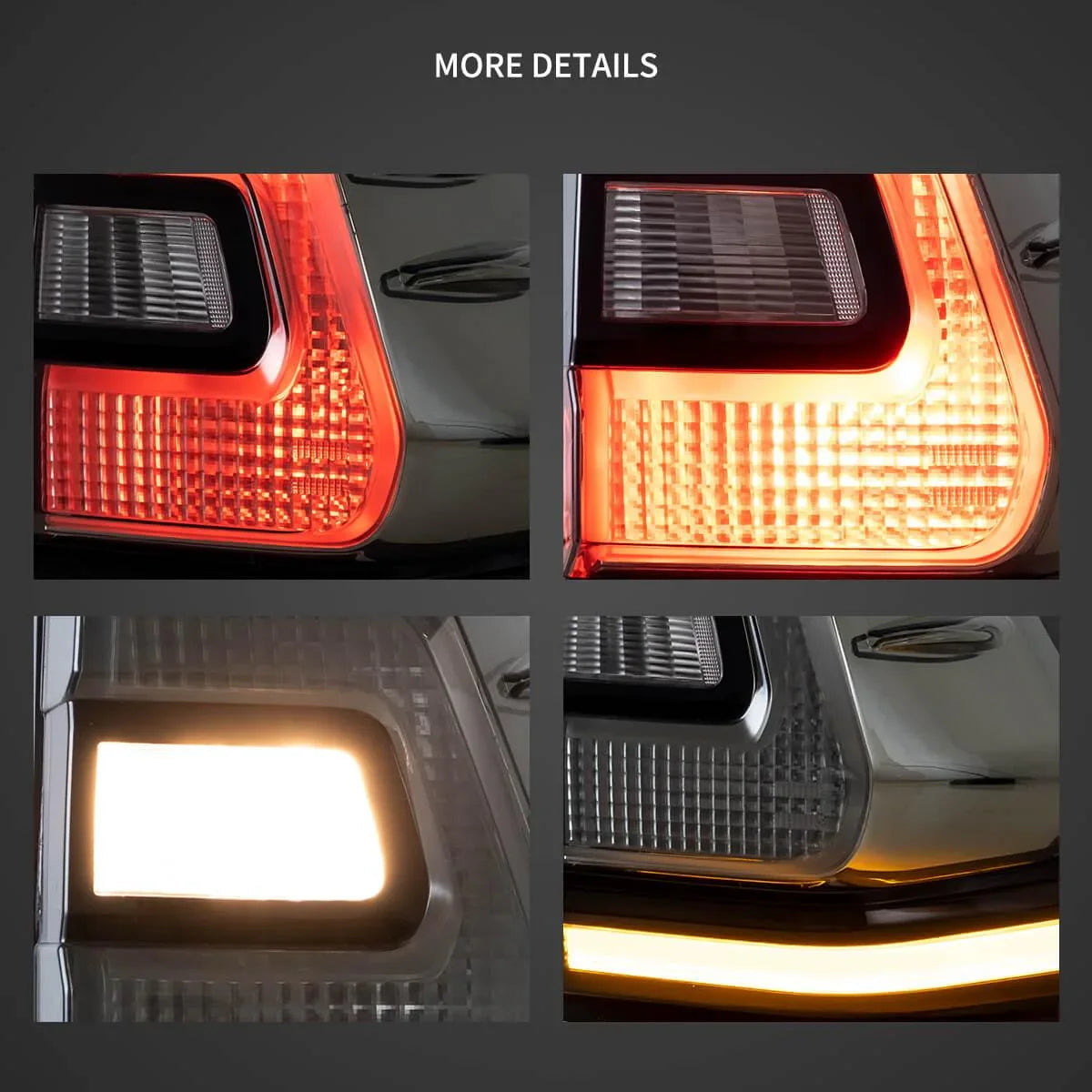 Vland LED Tail Lights Assembly for 2010-2016 Toyota Land Cruiser Prado 4th Gen