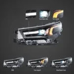 Vland Bi-LED Headlights Assembly Black for 2021-2024 Toyota Hilux
