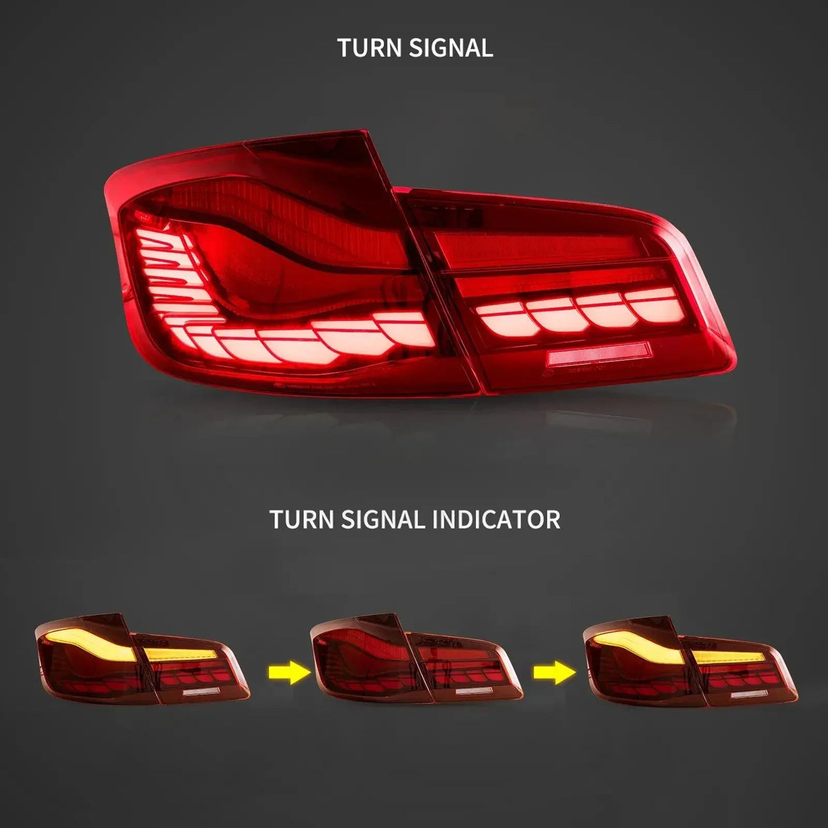 Vland LED Tail Lights Assembly With Dynamic Welcome Light CS for 2011-2017 BMW 5