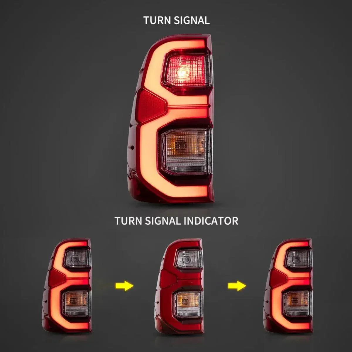 Vland LED Tail Lights Assembly for 2015-2022 Toyota Hilux SR5 8th Gen