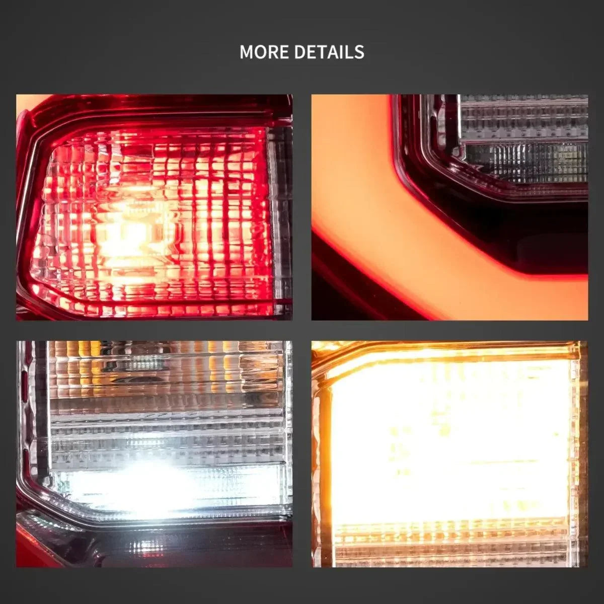 Vland LED Tail Lights Assembly for 2015-2022 Toyota Hilux SR5 8th Gen