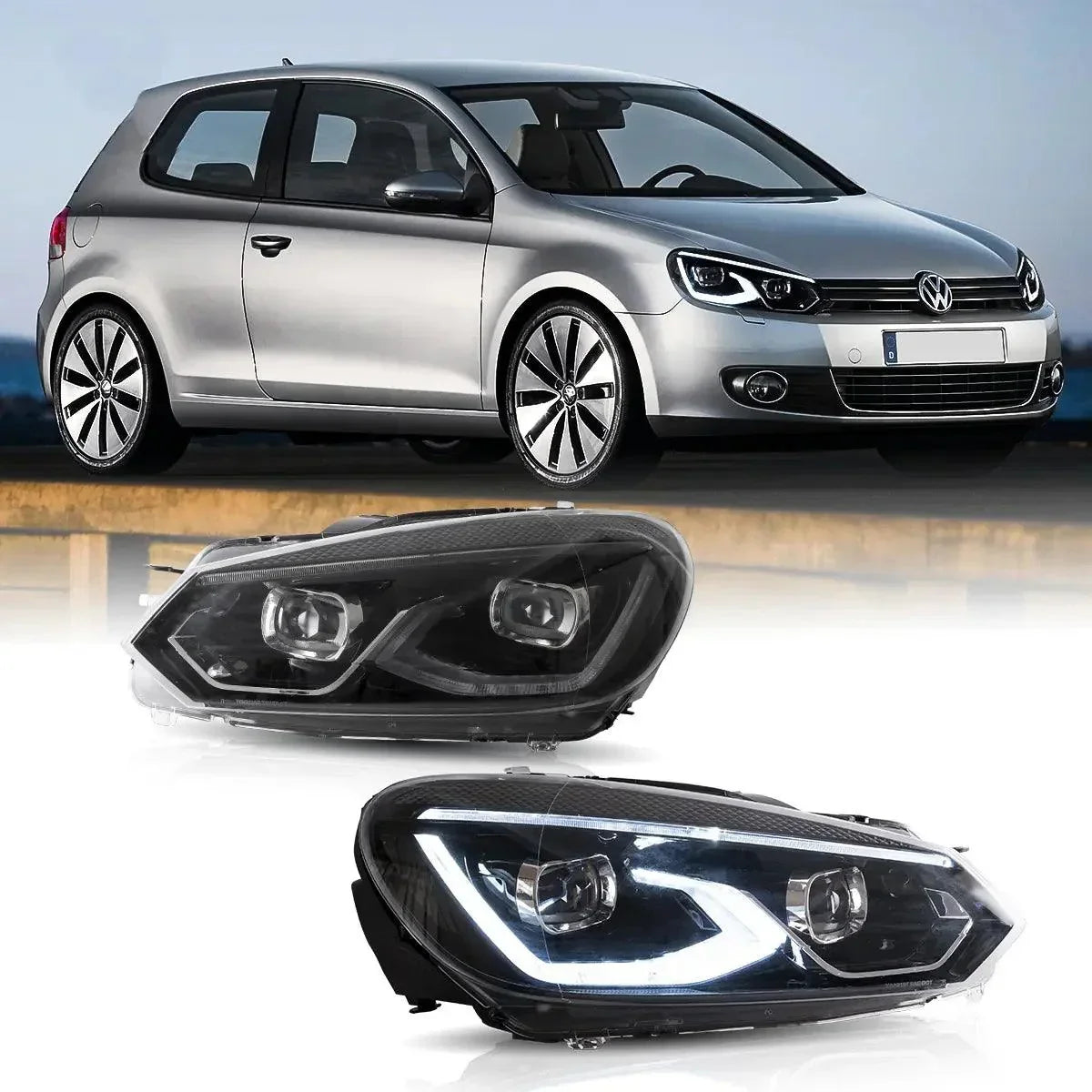 Vland LED Headlight for 2008-2014 Volkswagen Golf 6th Gen (Mk6/A6 Typ 5K)