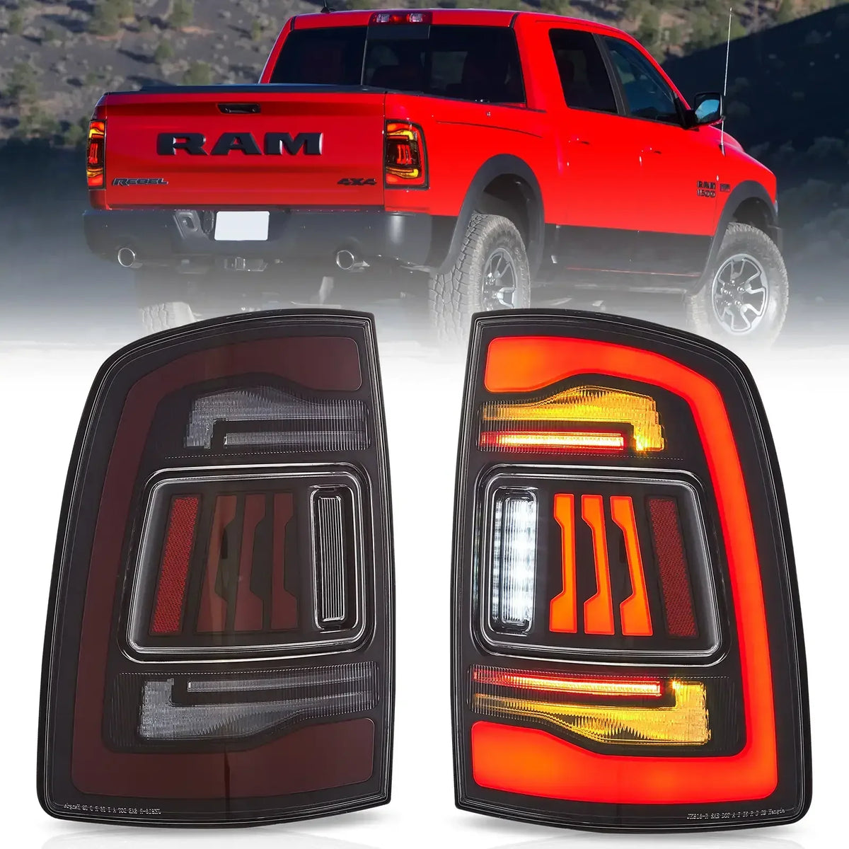 Vland Upgrade LED Tail Lights Assembly for 2009-2018 Dodge Ram