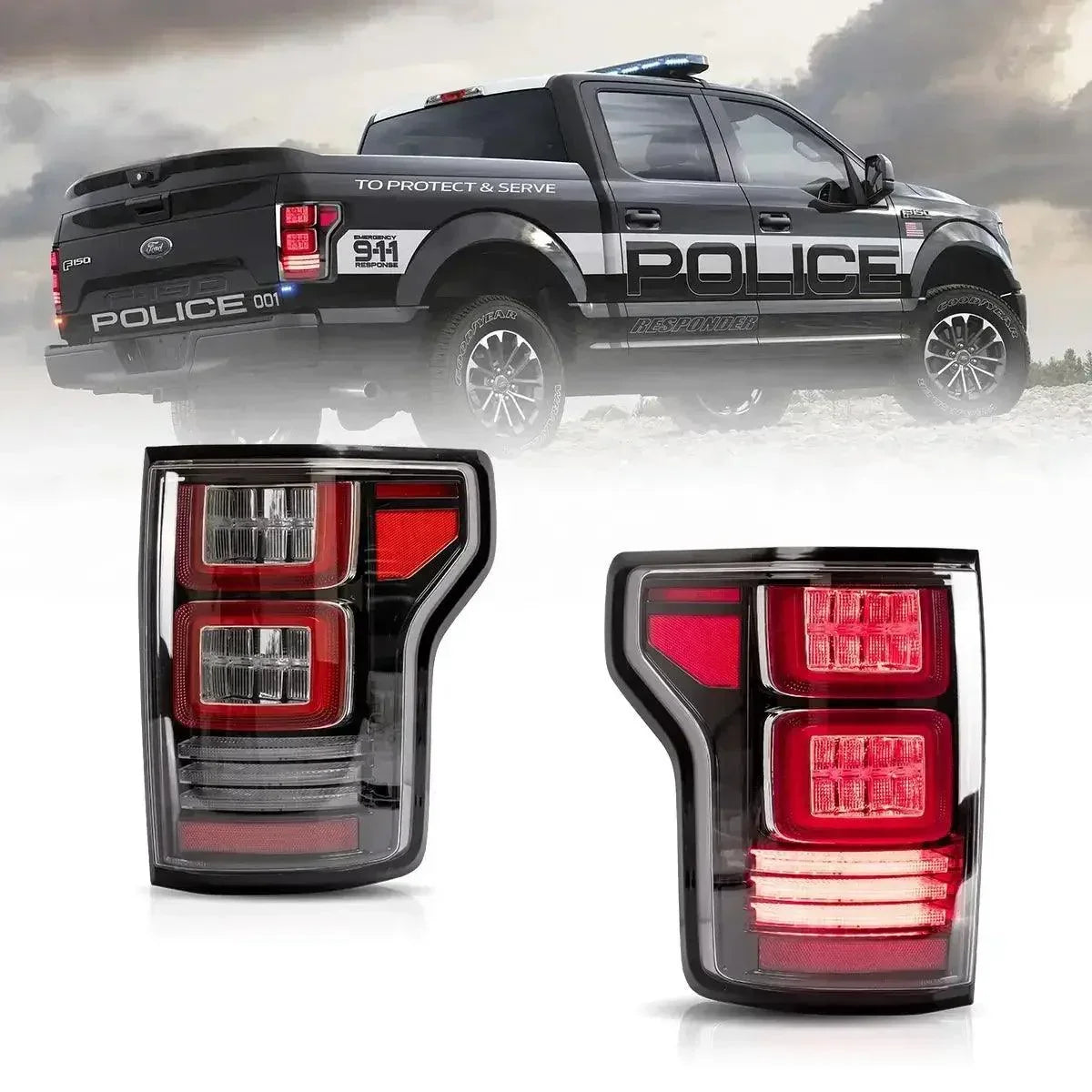 Vland LED Tail Lights Assembly for 2015-2020 Ford F150 13th Gen (P552)