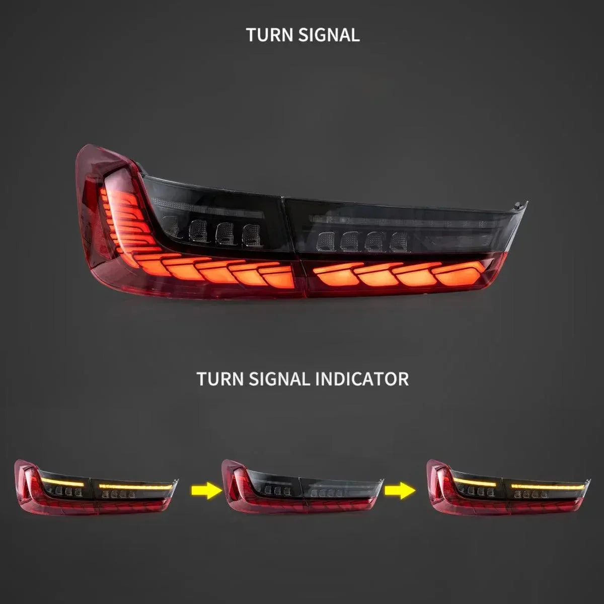 Vland LED Tail Lights Assembly Sequential Turn Signal for 2018-2022 BMW 3