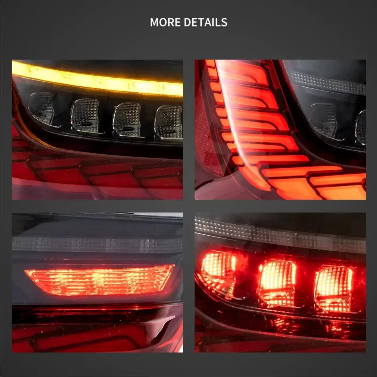 Vland LED Tail Lights Assembly Sequential Turn Signal for 2018-2022 BMW 3