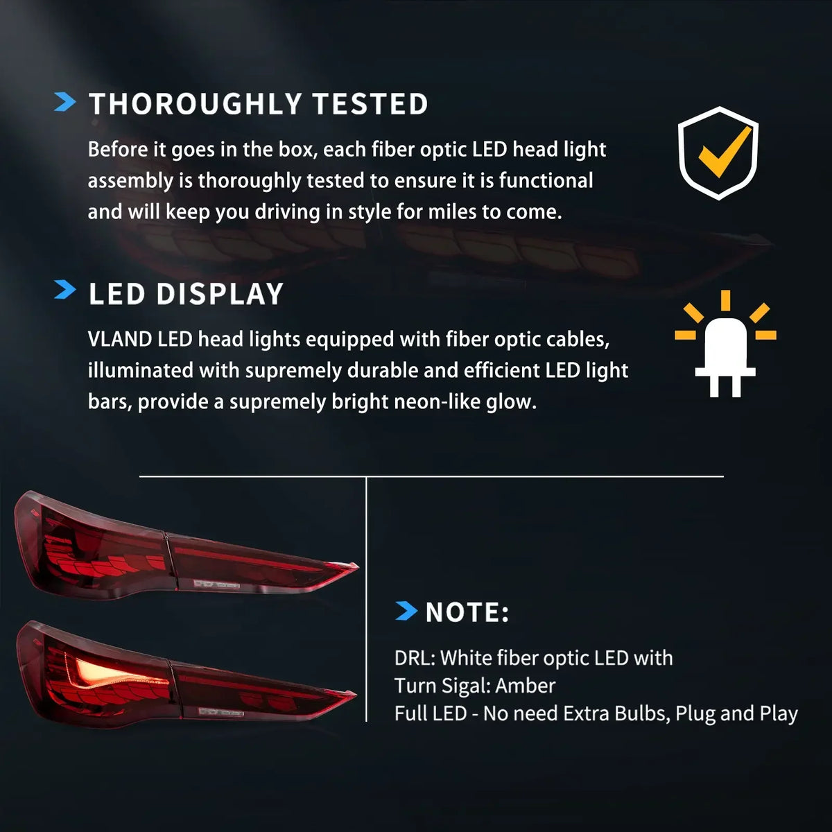 Vland OLED Tail Light Assembly for 2020+ BMW 4 Series G22/G23/G26