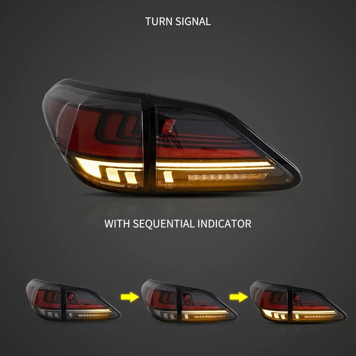 Vland LED Tail Lights Assembly for 2008-2014 Lexus RX