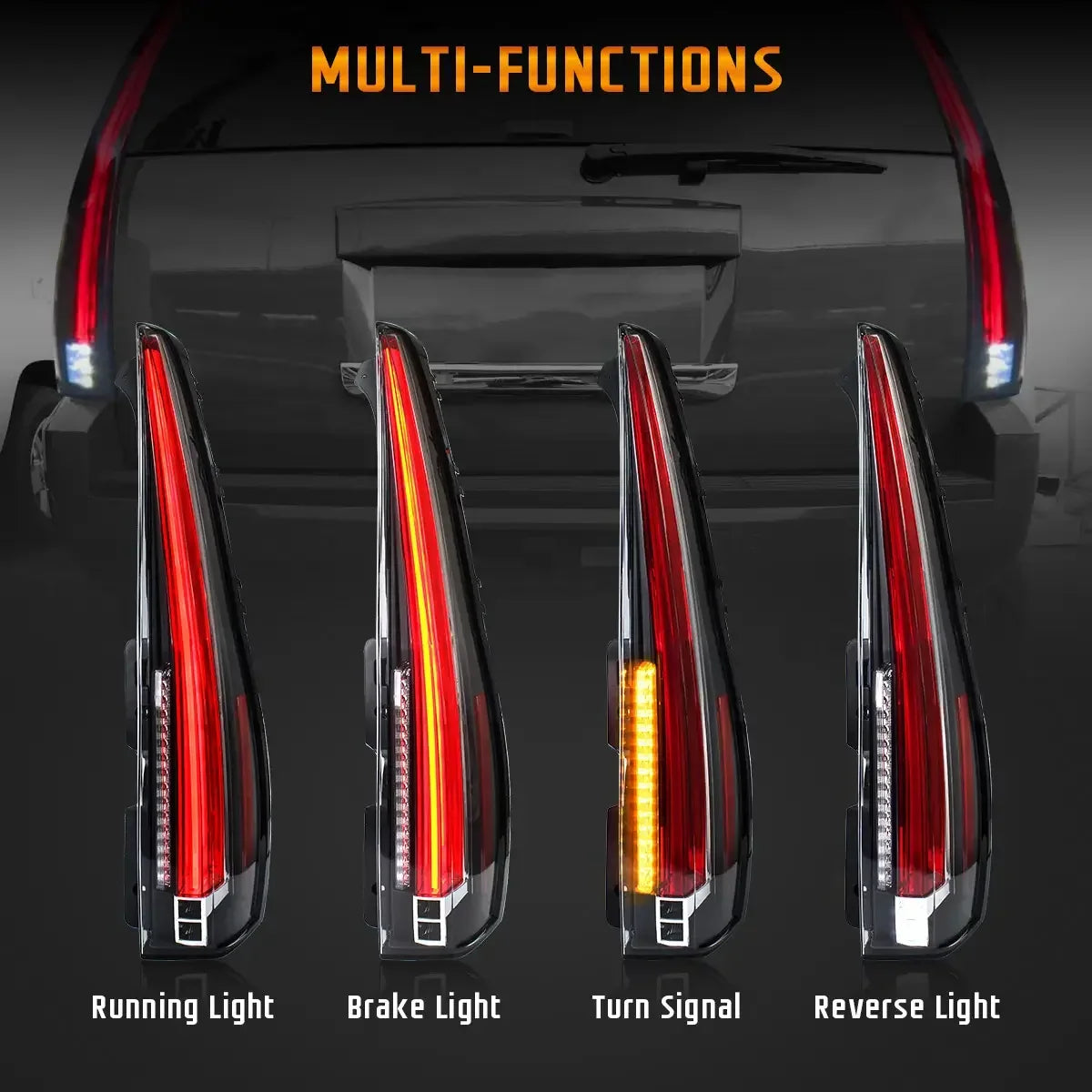 Vland LED Tail Light for 2007-2014 GMC Yukon Chevy Tahoe Suburban 3rd Gen