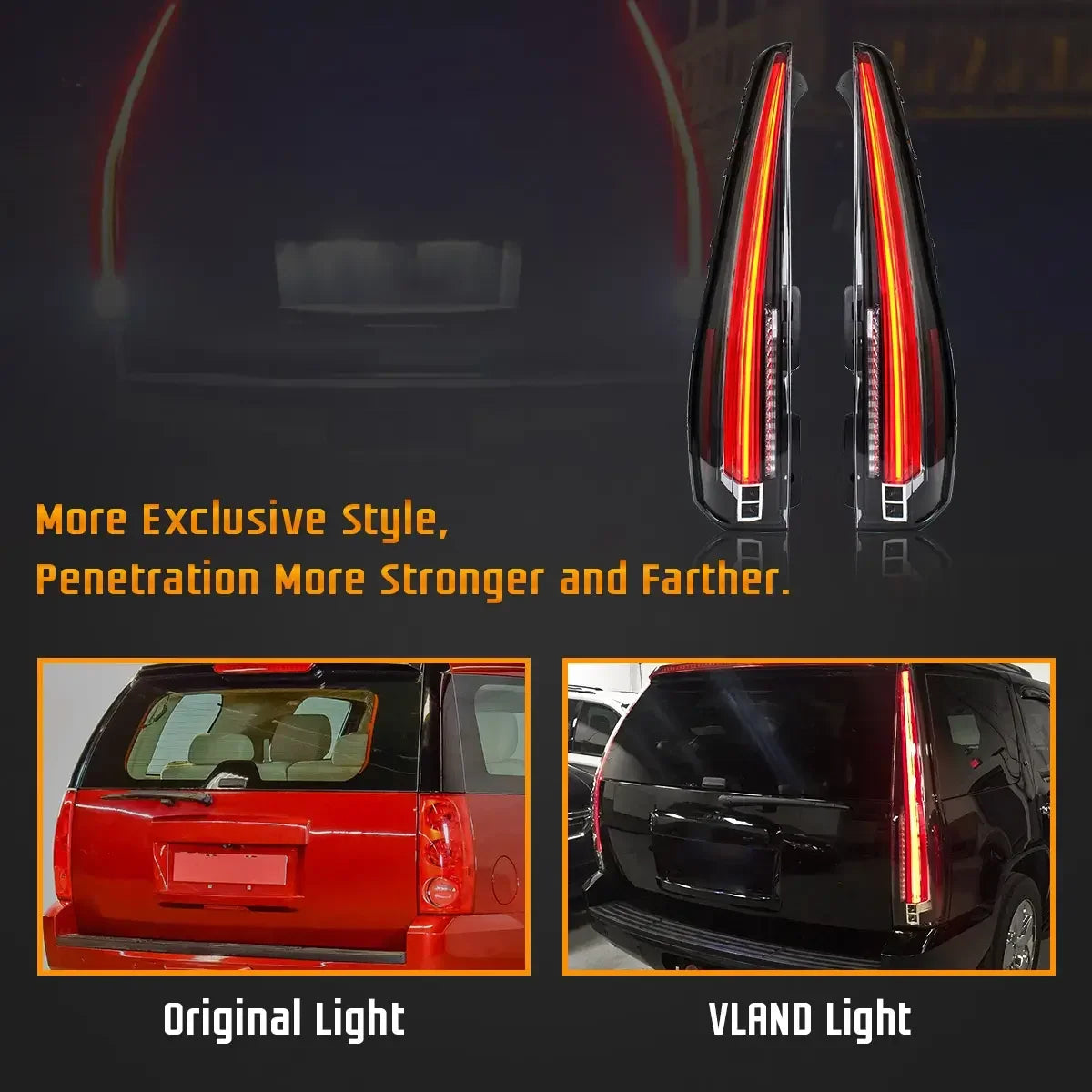 Vland LED Tail Light for 2007-2014 GMC Yukon Chevy Tahoe Suburban 3rd Gen