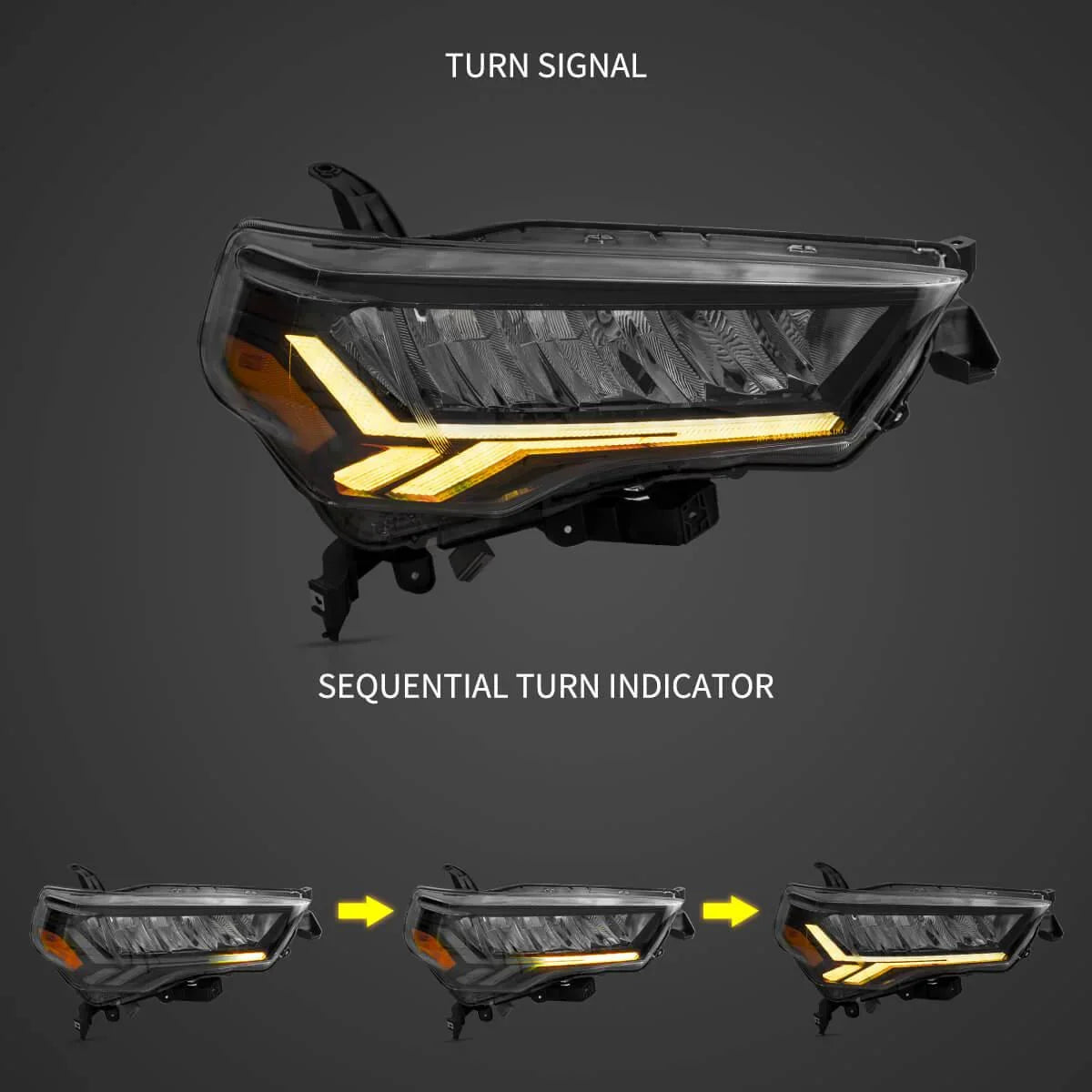 Vland LED Headlight Assembly for 2014-2022 Toyota 4Runner 5th Gen (N280)
