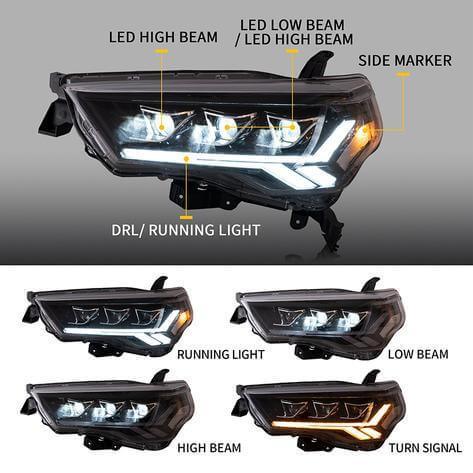 Vland LED Headlight Assembly Matrix for 2014-2022 Toyota 4Runner 5th Gen (N280)