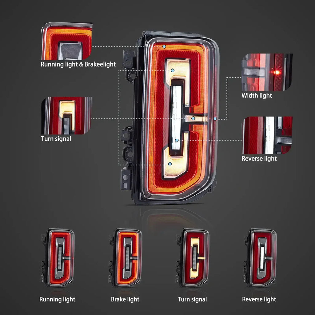 Vland LED Tail Lights Assembly for 2021-2024 Ford Bronco