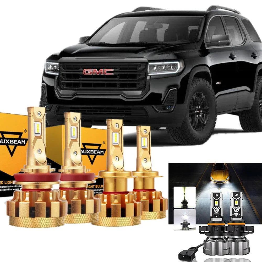 Auxbeam F-16 Plus Series LED High/Low Beam Bulb Bundle for 2007-2012 GMC Acadia