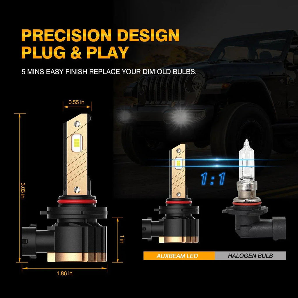 Auxbeam H10 9145 9140 HB3 LED Fog Light/DRL Bulbs 44W 3000K Golden Yellow Z3