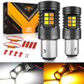 Auxbeam 1157 BAY15D LED Front Turn Signal & DRL Light Bulbs Dual Color