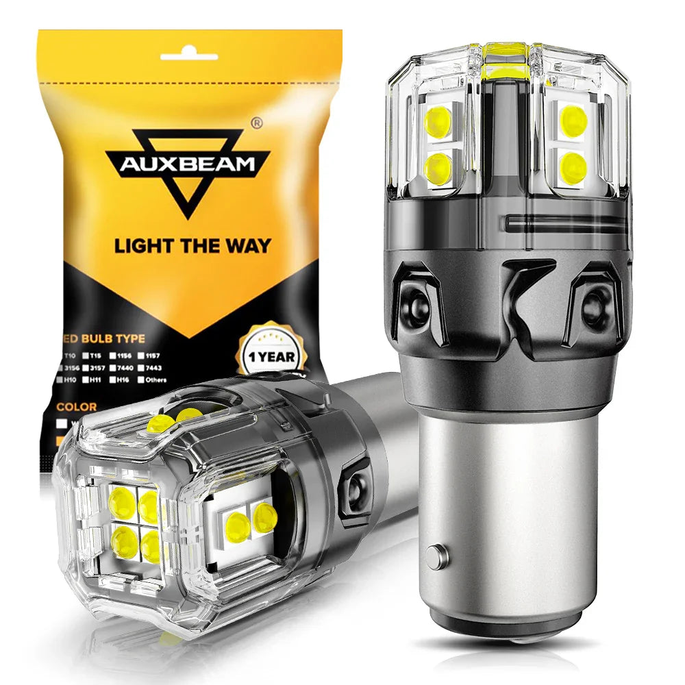 Auxbeam 1157 BAY15D LED Backup Reverse/Turn Signal/Brake Tail Light Bulbs 13W