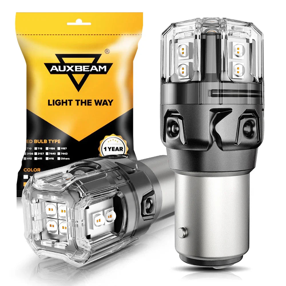 Auxbeam 1157 BAY15D LED Brake/Tail Light Bulbs 11W Red B52 Series 2 Bulbs