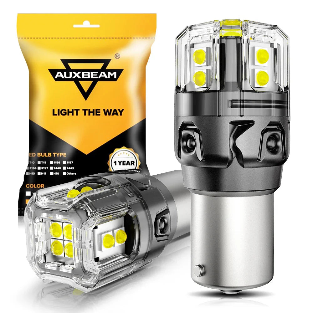 Auxbeam 1156 P21W BA15S LED Backup Reverse/Turn Signal/Brake Tail Light Bulbs