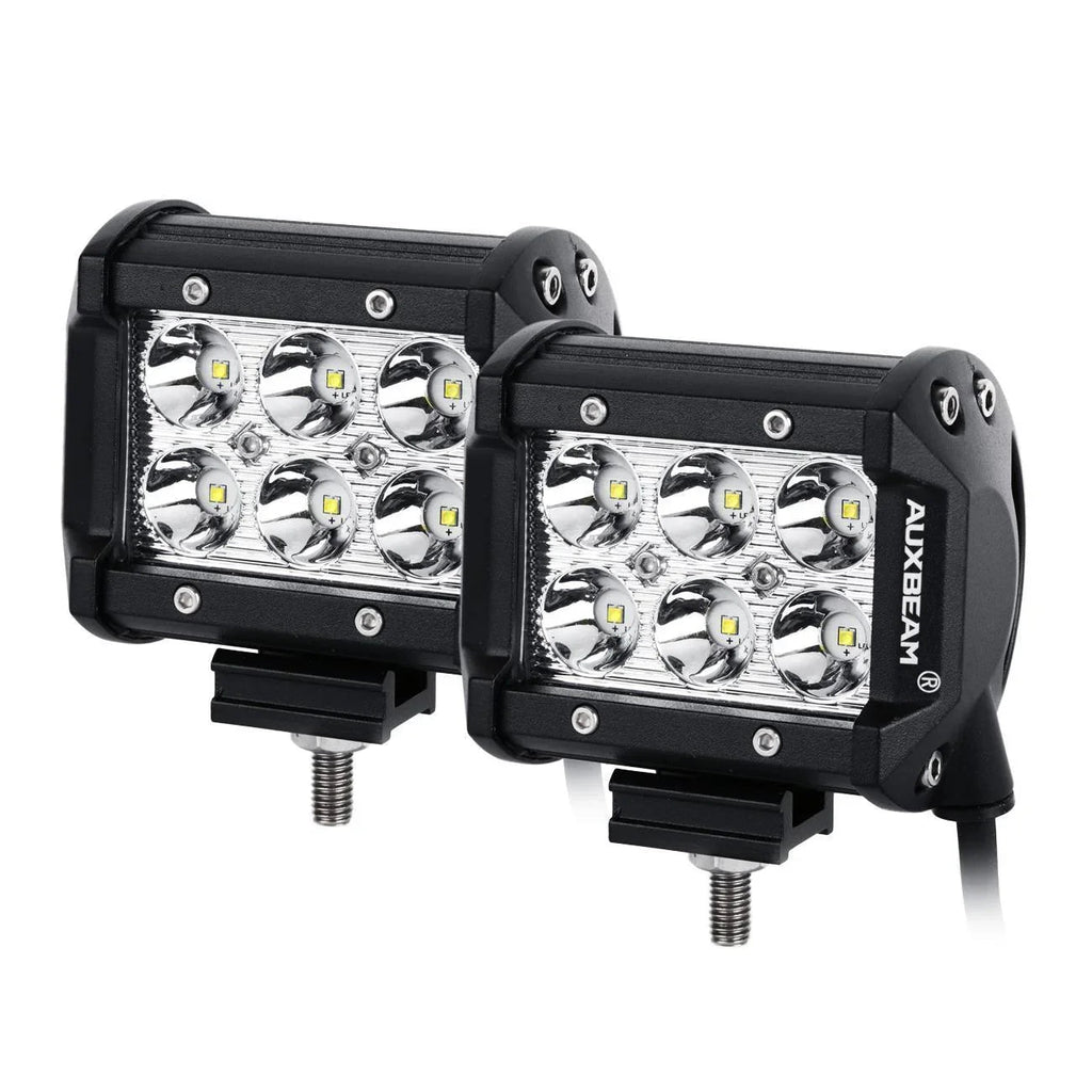 Auxbeam 7" LED Halo Headlights+5D-PRO 52" Straight LED for Jeep Wrangler TJ