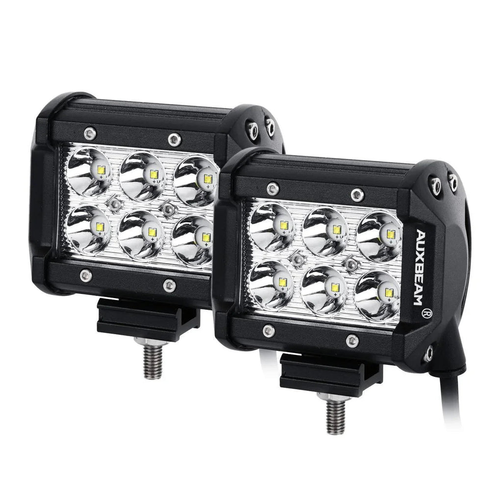 Auxbeam 7" LED Halo Headlights + 4" Inch LED Fog Lights for Jeep Wrangler JK