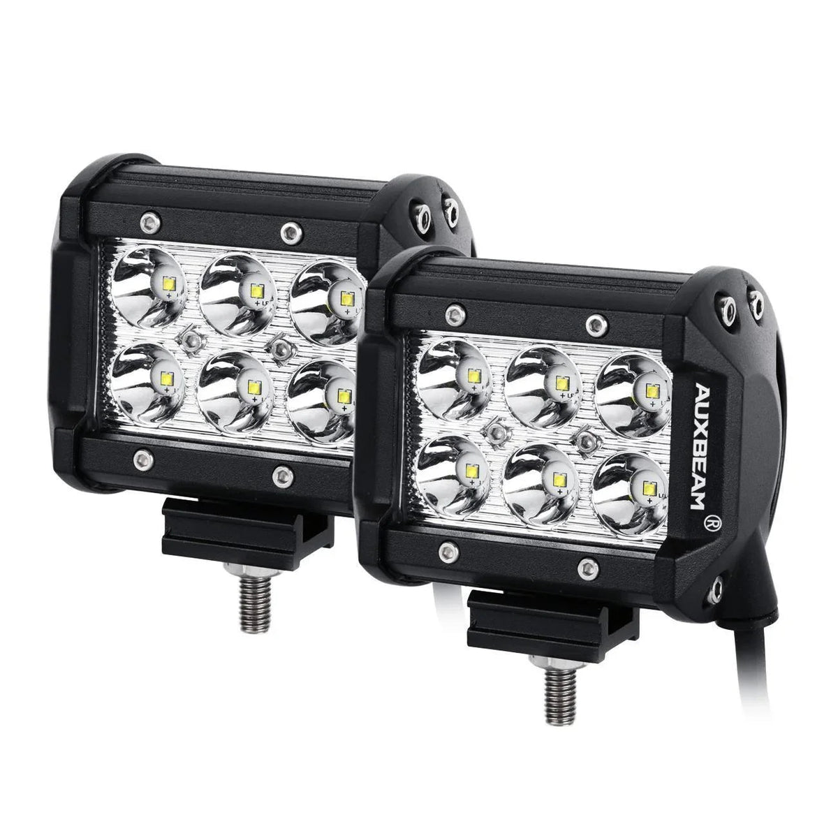 Auxbeam 7" LED Halo Headlights + 4" Inch LED Fog Lights for Jeep Wrangler JK